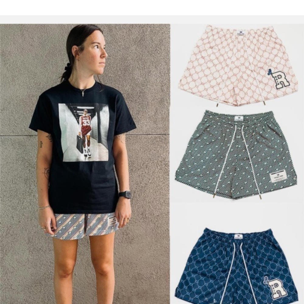 RYOKO RAIN SHORTS - All-over Logo Mesh Basketball Unisex Adult Small Streetwear - Picture 13 of 15